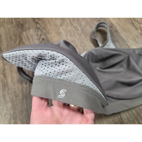 GLAMORISE High Impact UNDERWIRE Sports Bra 9066 GRAY Size 46H - Picture 2 of 7